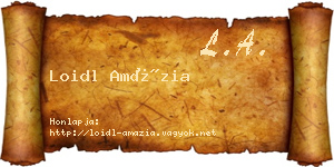 Loidl Amázia névjegykártya
